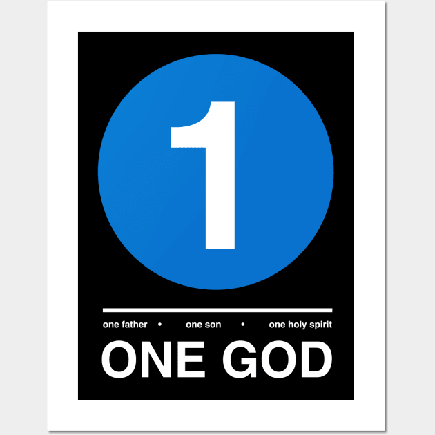 ONE GOD-BLUE Wall Art by God Given apparel
